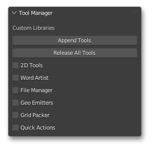 tool manager window